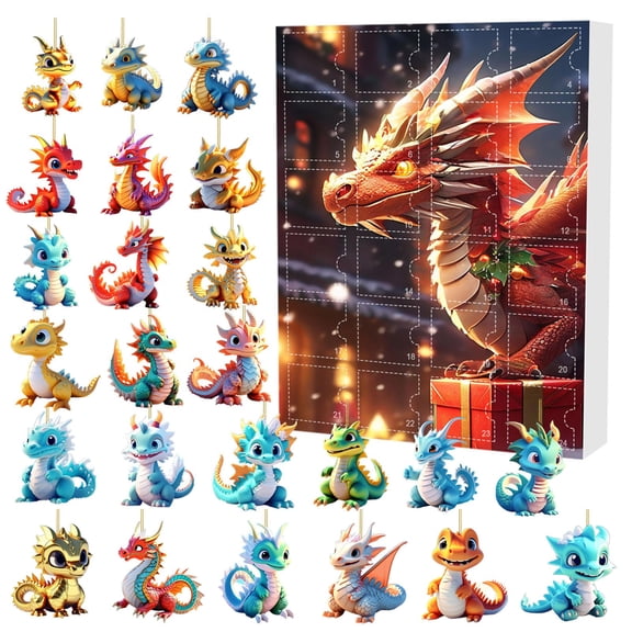 Countdown Sets 2 2024 Christmas Advent Calendar with Interesting Flying 2D Ornaments for Home and Festive Countdown