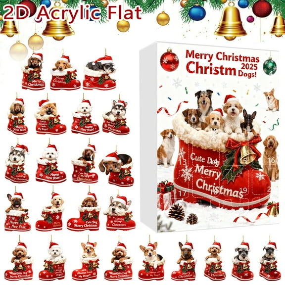 Countdown Sets 2025 2D Advent Calendar Featuring 24 Adorable Boots with Realistic Graphics on Both Sides