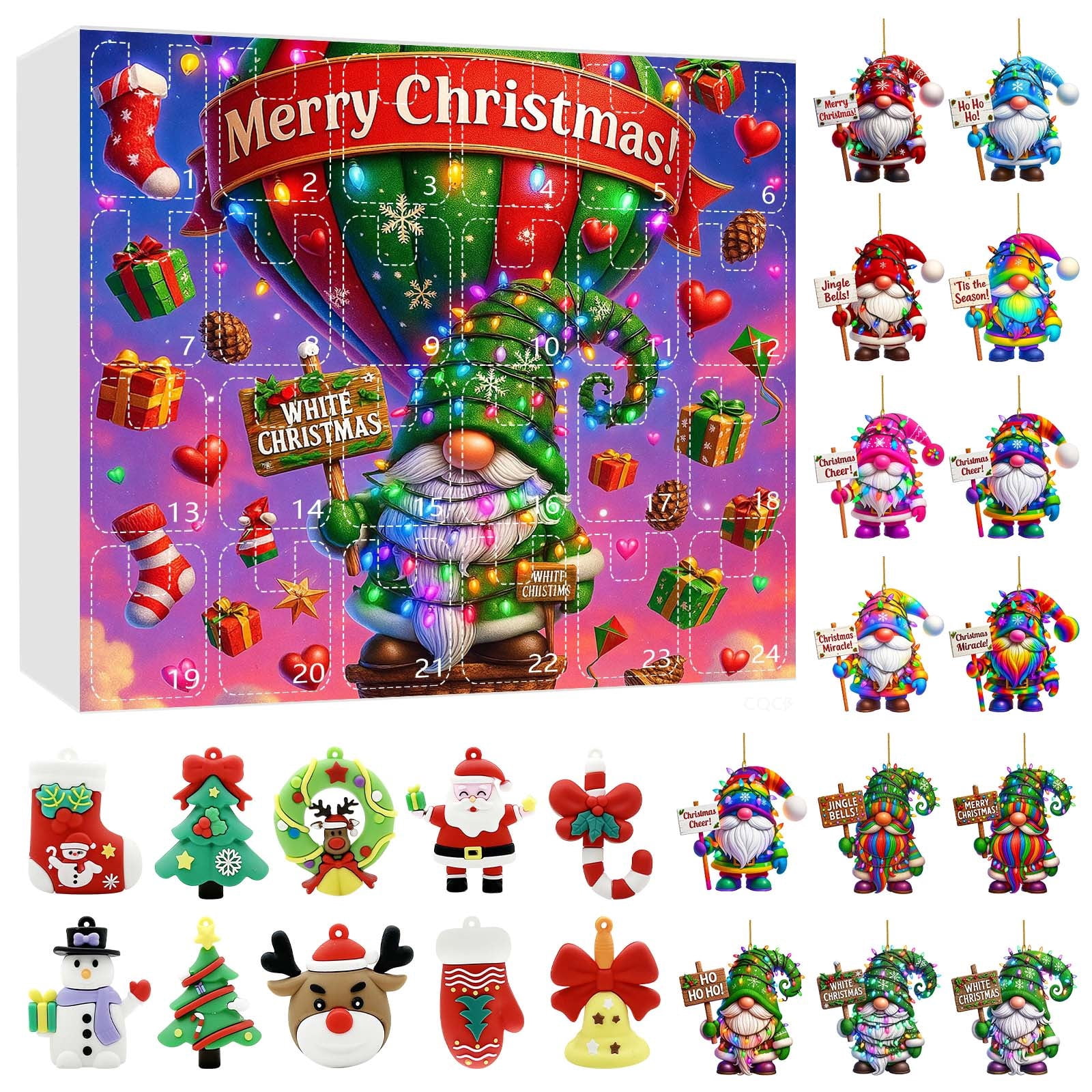 Countdown Sets 2025 with 2D/3D Flat Ornaments -Sided Printing Lifelike ...