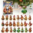 thumbnail image 1 of 2024 Christmas Advent Calendar Santa Hat Chicken Ornaments 2D Holiday Tree Decoration Set for Festive Home Countdown, 1 of 7