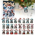 thumbnail image 1 of Countdown Sets 2D Christmas Home Panda Ornaments With Santa Hat Holiday Advent Calendar Tree Decorations 2024 Christmas Tree Set, 1 of 7