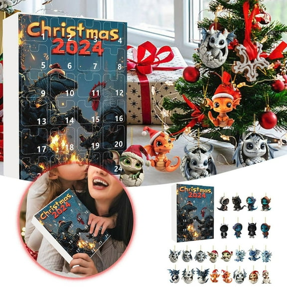 2024 Christmas Advent Calendar - Countdown Sets Featuring Adorable Dinosaur Design for Memorable Holiday Celebrations