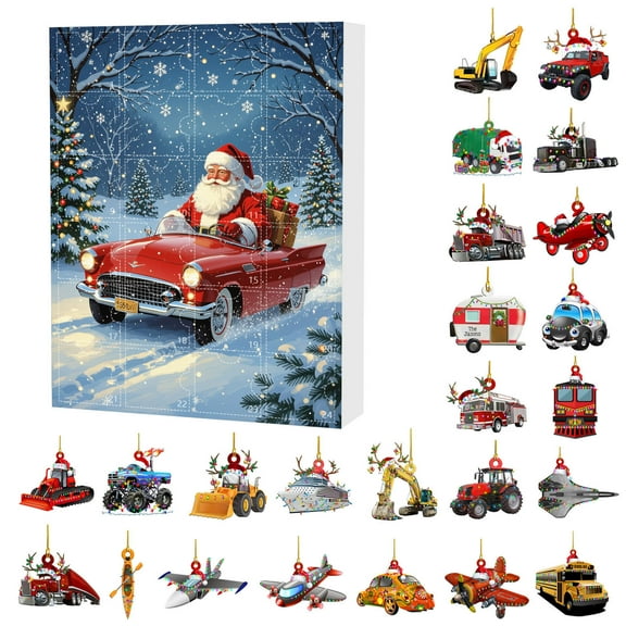 Countdown Sets Advent Calendar Featuring 24 Collectible Transportation Designs for Holiday Festivities