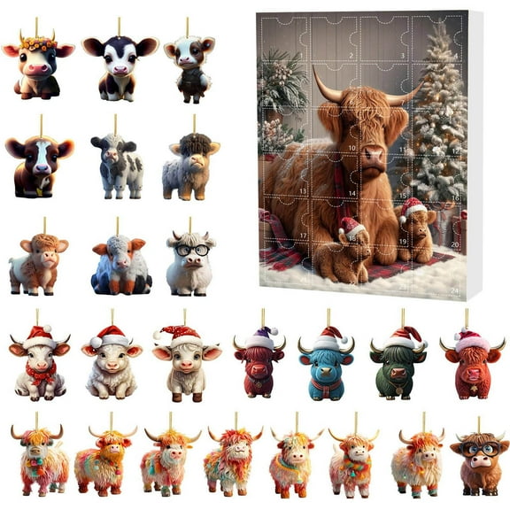 Countdown Sets Christmas Home Decorate Advent Calendar Collectible Funny Cow Set Commemorative Holiday 2024 2025 Christmas Home