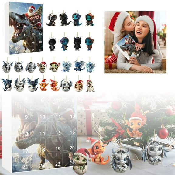 Countdown Sets The Advent Calendar for Christmas 2024 with Cute Dinosaur Theme Holiday Countdown for Memorial Moments and Seasonal Joy