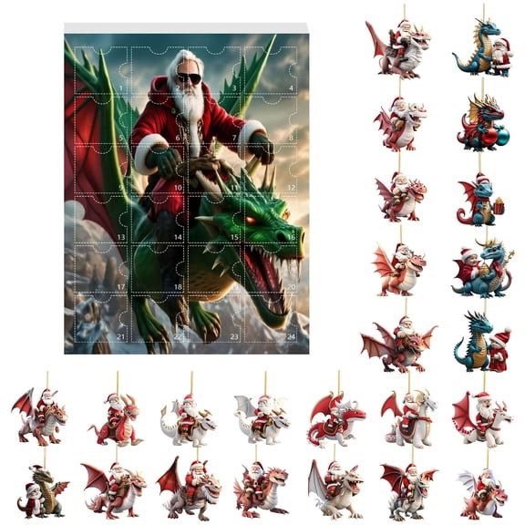 Countdown Sets for 2D Christmas Home Ornaments Advent Calendar and Tree 24 Seasonal Holiday Craft Kit for Festive Decorating