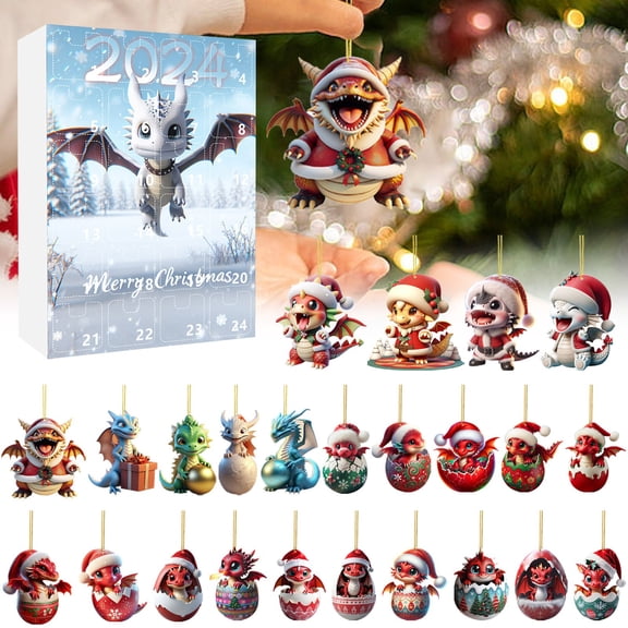 Countdown Sets for Holiday Adorable 2D Christmas Home Ornaments Advent Calendar Christmas Tree 24pcs Seasonal