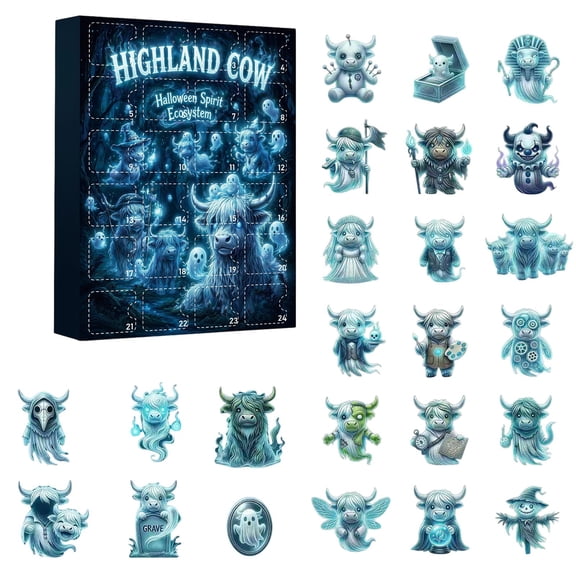 Countdown Surprise 24-Day Mystery Advent Calendar with Acrylic Box Blue 1pc