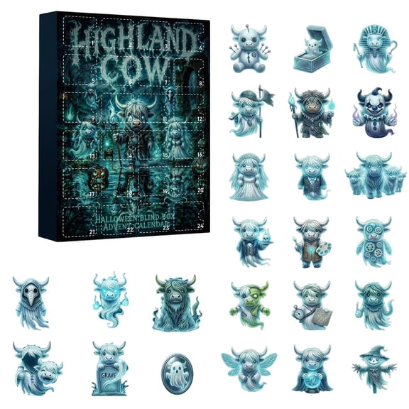 Countdown Surprise 24-Day Mystery Advent Calendar with Acrylic Box Blue 1pc