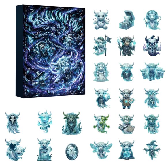 Countdown Surprise 24-Day Mystery Advent Calendar with Acrylic Box Blue 1pc
