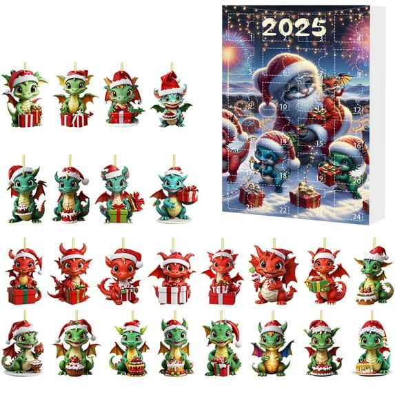 Countdown Surprise Blind Set Mystery Advent Calendar Collectible Toy For Kids And Adults Theme Kitschy Kitchen Lighted Branches with Timer Battery Kids Christmas Calendar Countdown Automatic Timer