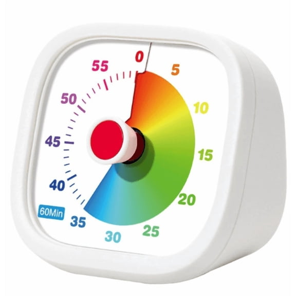 Countdown Timer, 60 Minute Visual Clock with Silent Non-Ticking & Loud Alarm for Kids Classroom Kitchen, 3.74 x 1.96 x 3.93 in