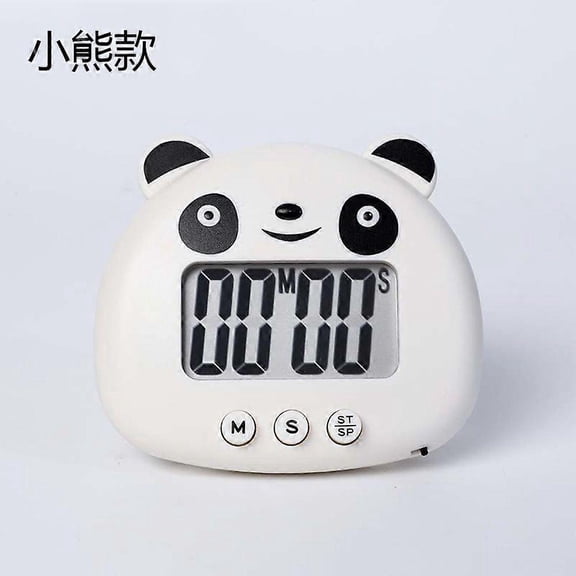 Countdown Timer Digital Cooking Timer Cute Panda Alarm Clock 99-Minutes Cartoon Animal Timer for Cooking Kitchen Baking Sport Game9.00X8.00X2.50CMWhite