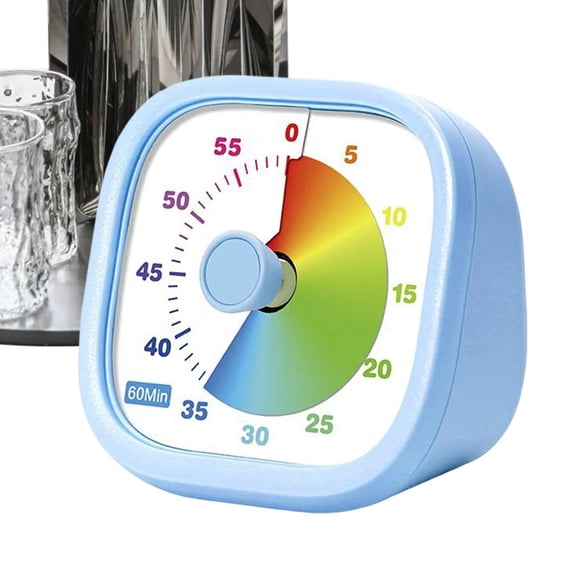 Countdown Timer, Visual 60 Minute Clock, Non-Ticking Silent, Loud Alarm(Z)