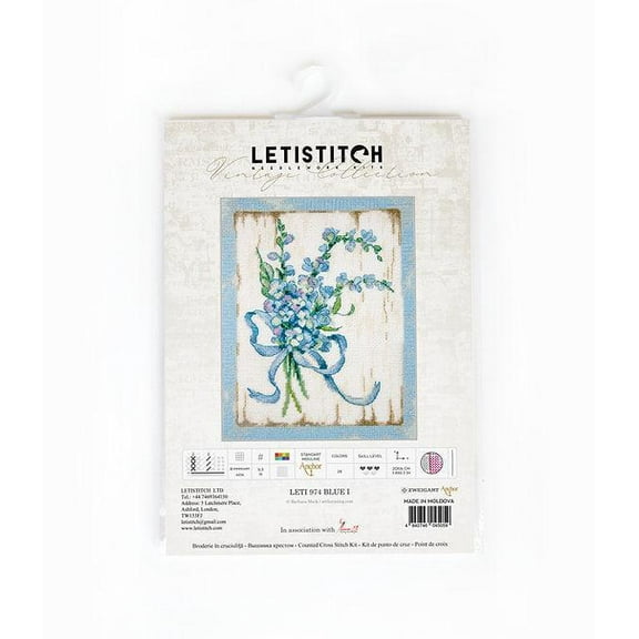 Counted Cross Stitch Kit BLUE I Leti974