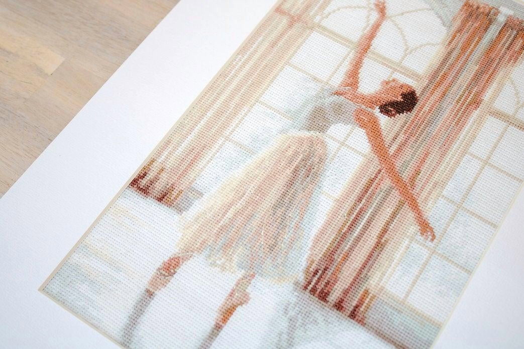 Counted Cross Stitch Kit Ballerina Leti906 By LetiStitch Needlework Girl White Canvas Cotton