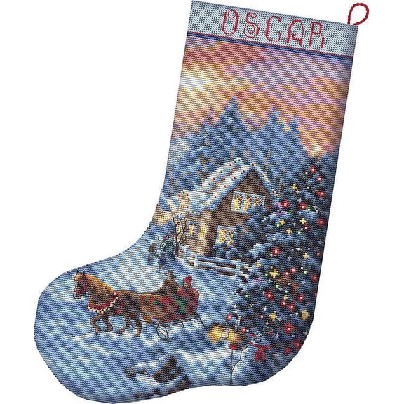 Counted Cross Stitch Kit Christmas Eve Stocking L8011