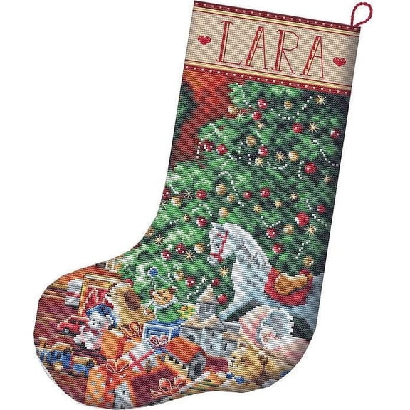Letistitch Cozy Christmas Stocking Counted Cross-Stitch Kit