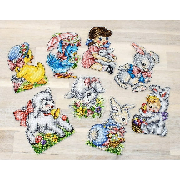 Counted Cross Stitch Kit Easter Ornaments kit of 8 pcs L8032
