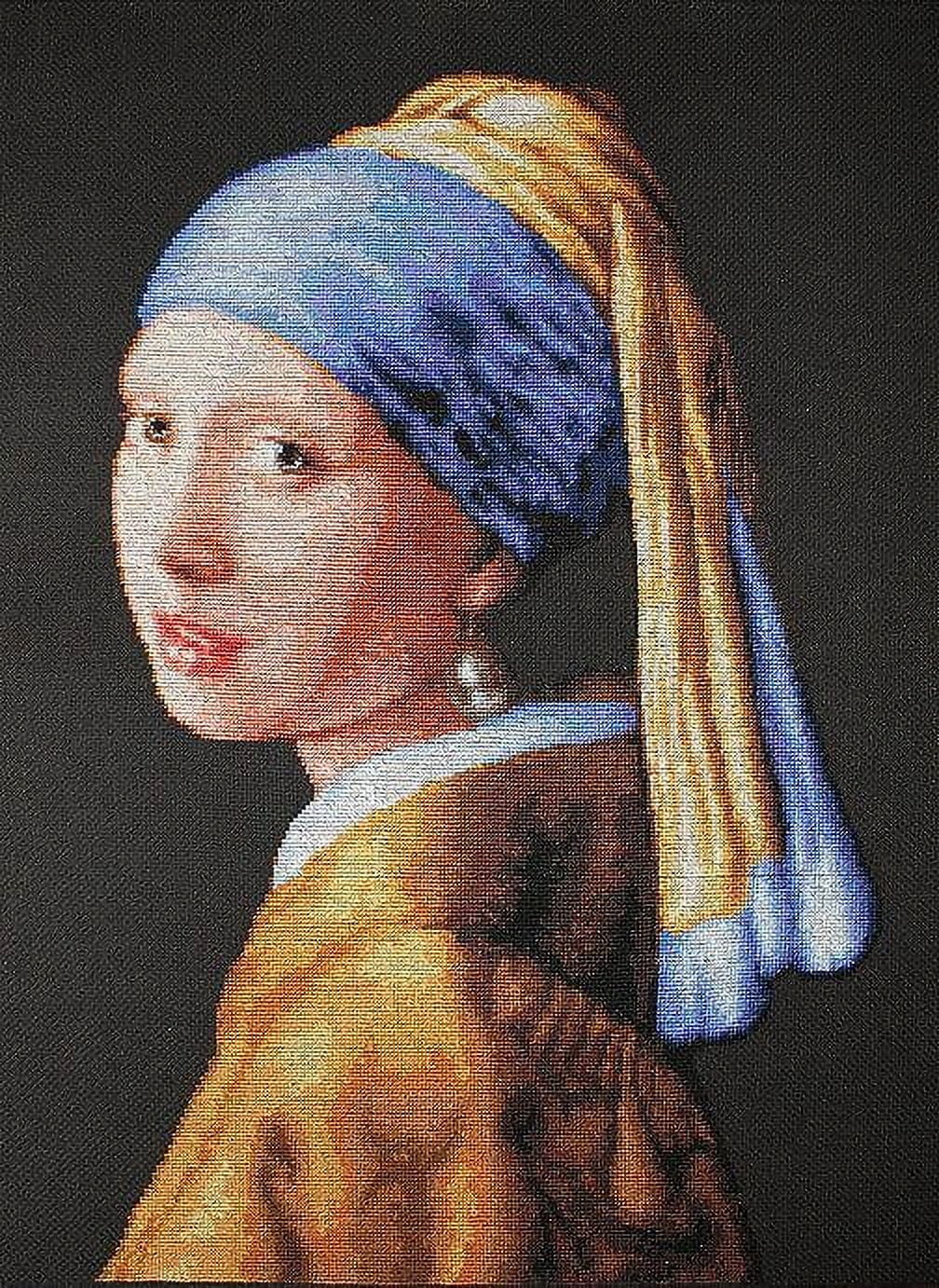 Counted Cross-Stitch Kit Girl With A Pearl B467 By Luca-S Needlework Blue Orange Canvas Cotton