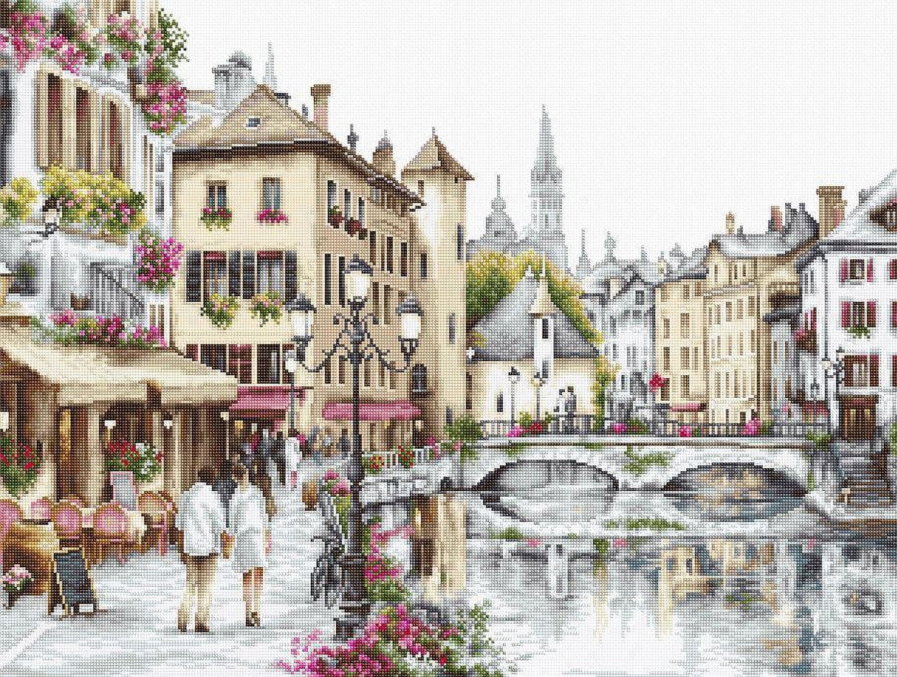 Counted Cross-Stitch Kit Lake Annecy B2384 Needlework City Beige By Luca-S