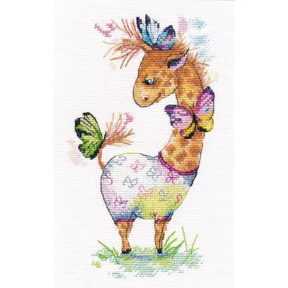 Counted Cross Stitch Kit Lucky 1161 Needlework Easy Small Orange Canvas Cotton By Oven Animal Cotton Needle