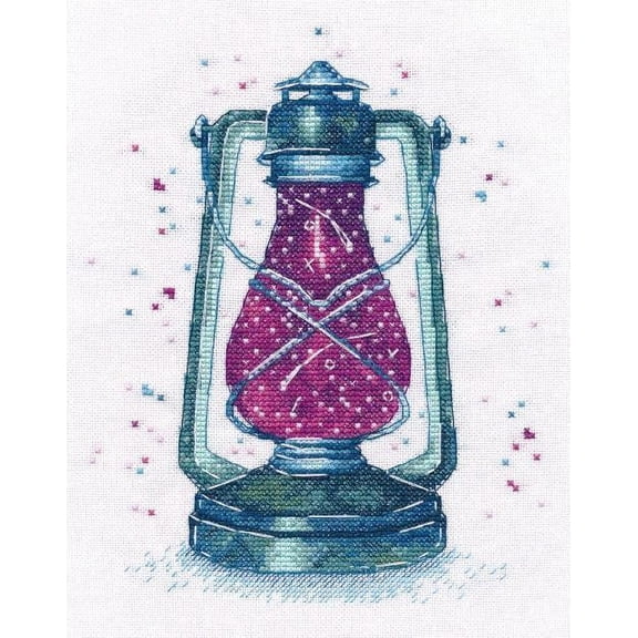 Counted Cross Stitch Kit Mysterious Light-1 1164 Needlework Blue Purple Embroidery By Oven Canvas Cotton