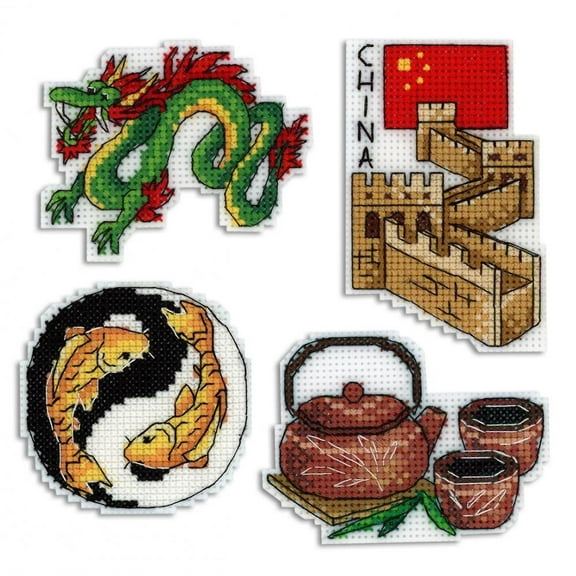 Counted Cross Stitch Kit Plastic Canvas China Magnets P-335 / SR-335 Needlework MP Studia