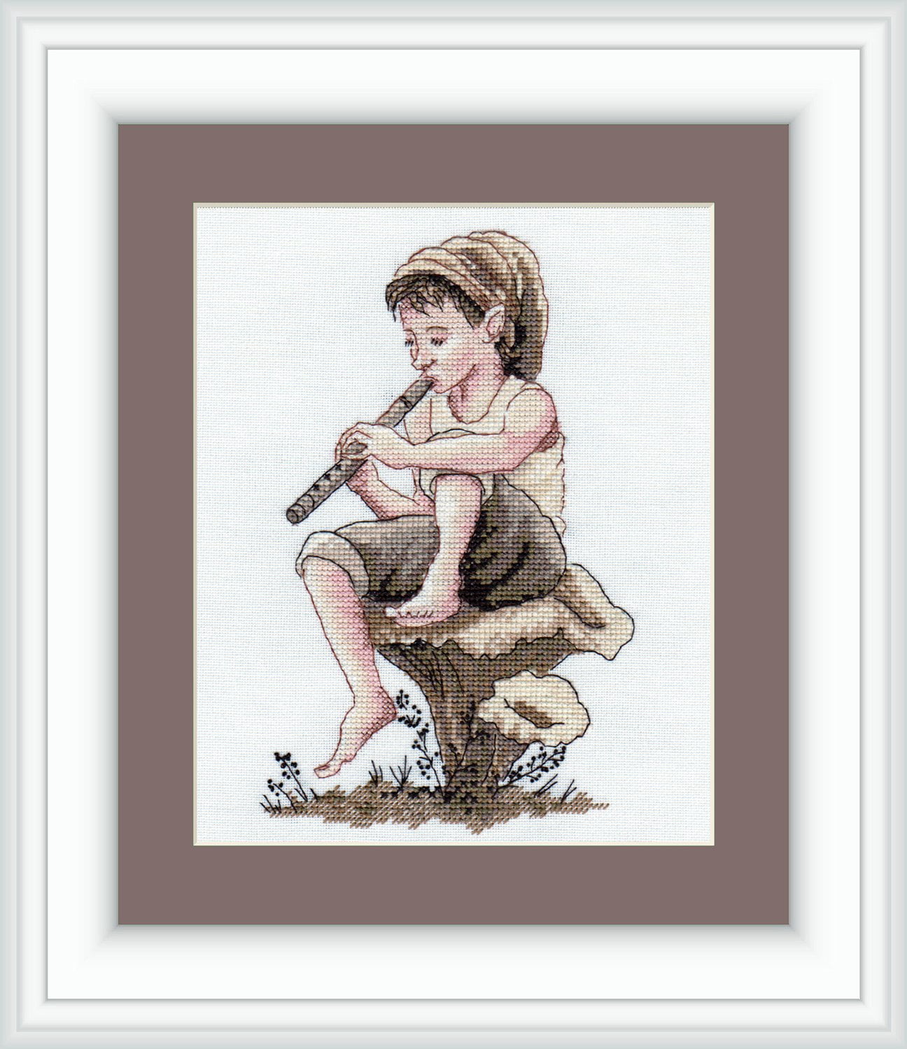 Counted Cross-Stitch Kit Shepherd Boy MN-42 Needlework By NeoCraft Gray Embroidery Canvas Cotton