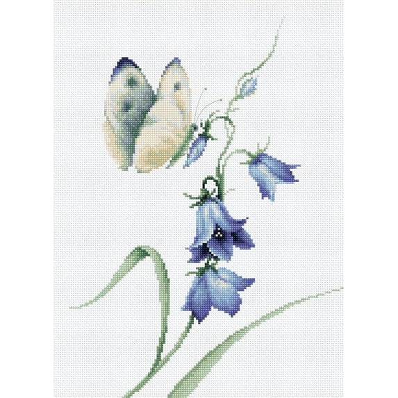 Counted Cross-Stitch Kit Summer delight B2248L Needlework Easy Small Blue Green Butterfly By Luca-S