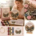 thumbnail image 1 of Counted Cross Stitch Kit with Vintage Floral Garden and Scripture Design, Complete Needlework Set for Beginners and Adults, Christian Wall Decor, 1 of 5