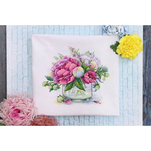 Counted Cross Stitch kit Sea Tender Aroma SA-032 by MP Studia. DMC Threads & Zweigart Canvas. Flower Cross Stitch Pattern
