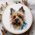 thumbnail image 1 of Counted Easy Cross Stitch Kits Yorkshire Terrier Color Stamped Embroidery for Starter Kits DIY 11CT Stamped Patterns Embroidery Needlework Kit Supplies 12 Inch Hoop Included(130-X), 1 of 6