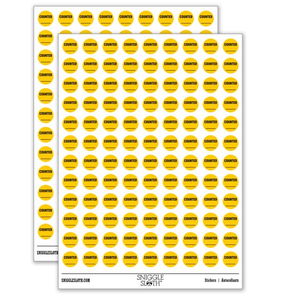 Counted Fill Inventory Management Manufacturing Label 200+ Round Stickers - Gloss Finish - 0.50" Size - Yellow