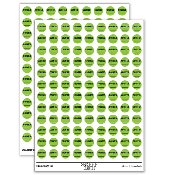 Counted Fill Inventory Management Manufacturing Label 200+ Round Stickers - Matte Finish - 0.50" Size - Light Green