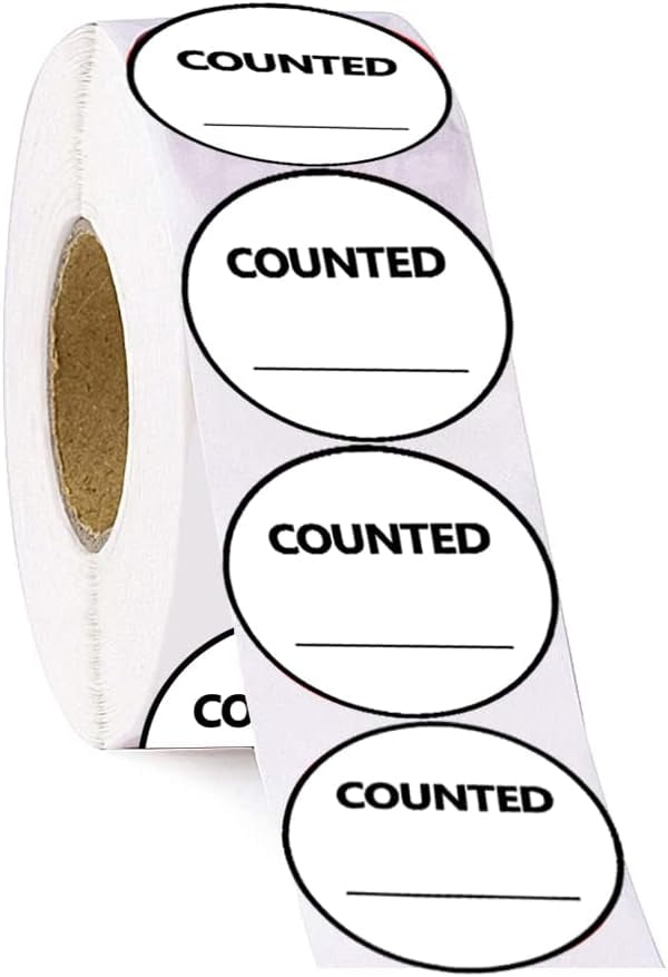 Counted Inventory Labels,2inch Warehouse Inventory Control Stickers for