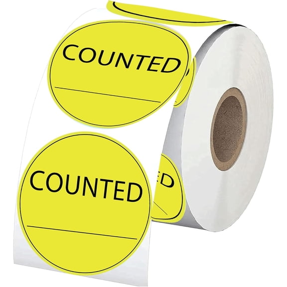 Counted Stickers Counted Inventory Control Label Counted Shipping Labels | 2 Inch Round Circle Counted Stickers for Round Adhesive Writable Inventory Control Shipping and Inventorys 500 Pcs