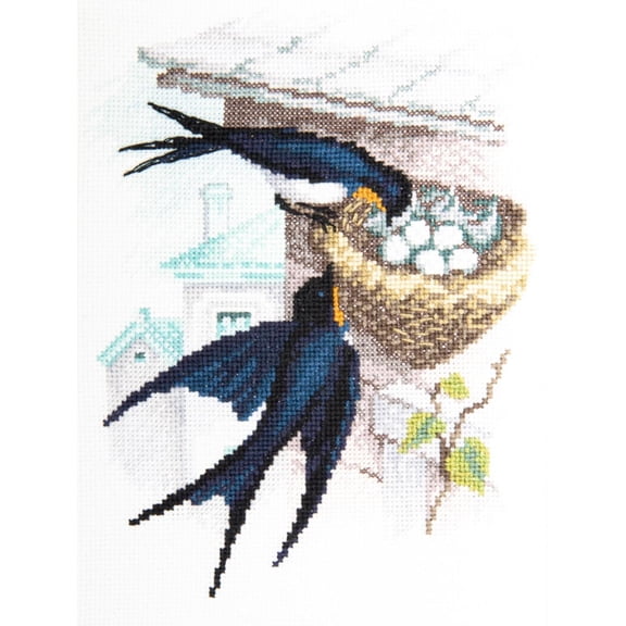 Wizardi Charivna Mit Counted Cross Stitch kit Swallow nest M-517