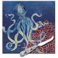 thumbnail image 1 of Counter Art 026695 8 x 7.25 in. Indigo Ocean Tempered Glass Cheese Board with Chees Knife - Pack of 12, 1 of 1