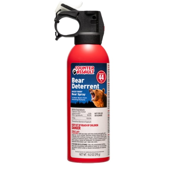 Counter Assault Bear Spray - Bears, Mountain Lions, Coyotes - Long-Range 44ft Distance - Pepper Spray Safety Gear for Hiking & Camping Protection - 2% Capsaicin - 10.2 oz