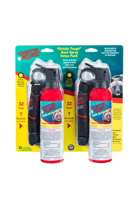 Bear Spray with Holster - Bears, Mountain Lions, Coyotes - Long-Range 32ft Distance - Pepper Spray Safety Gear for Hiking & Camping Protection - 2% Capsaicin - 8.1 oz (2 Pack)