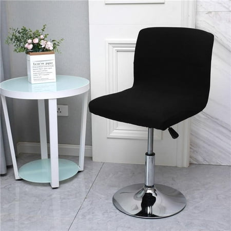 Counter Bar Pub Elastic Stool Slipcover Soft Polyester+Spandex Low Hotel Cover , Breathable and Durable , black
