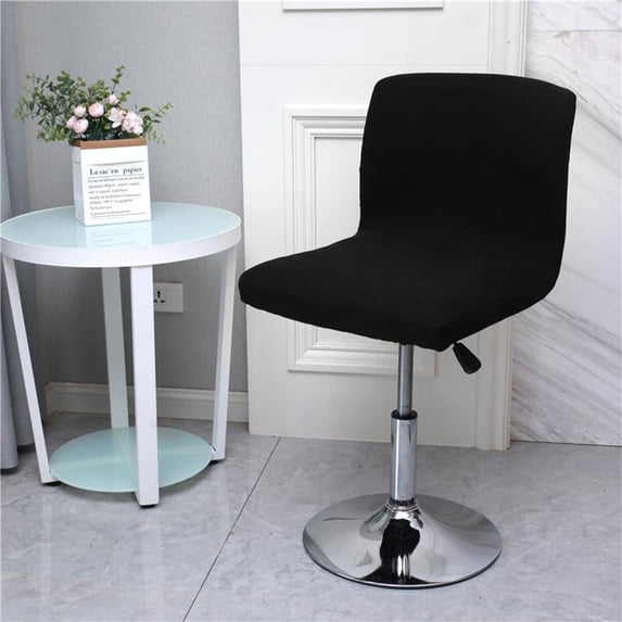 Counter Bar Pub Elastic Stool Slipcover Soft Polyester+Spandex Low Hotel Cover , Breathable and Durable , black