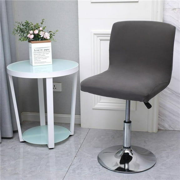 Counter Bar Pub Elastic Stool Slipcover Soft Polyester+Spandex Low Hotel Cover , Breathable and Durable , dark gray
