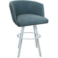 thumbnail image 1 of Counter Bar Stool Swivel Metal 26" Seat - Joey - Topaz Blue Vinyl - White, 1 of 3