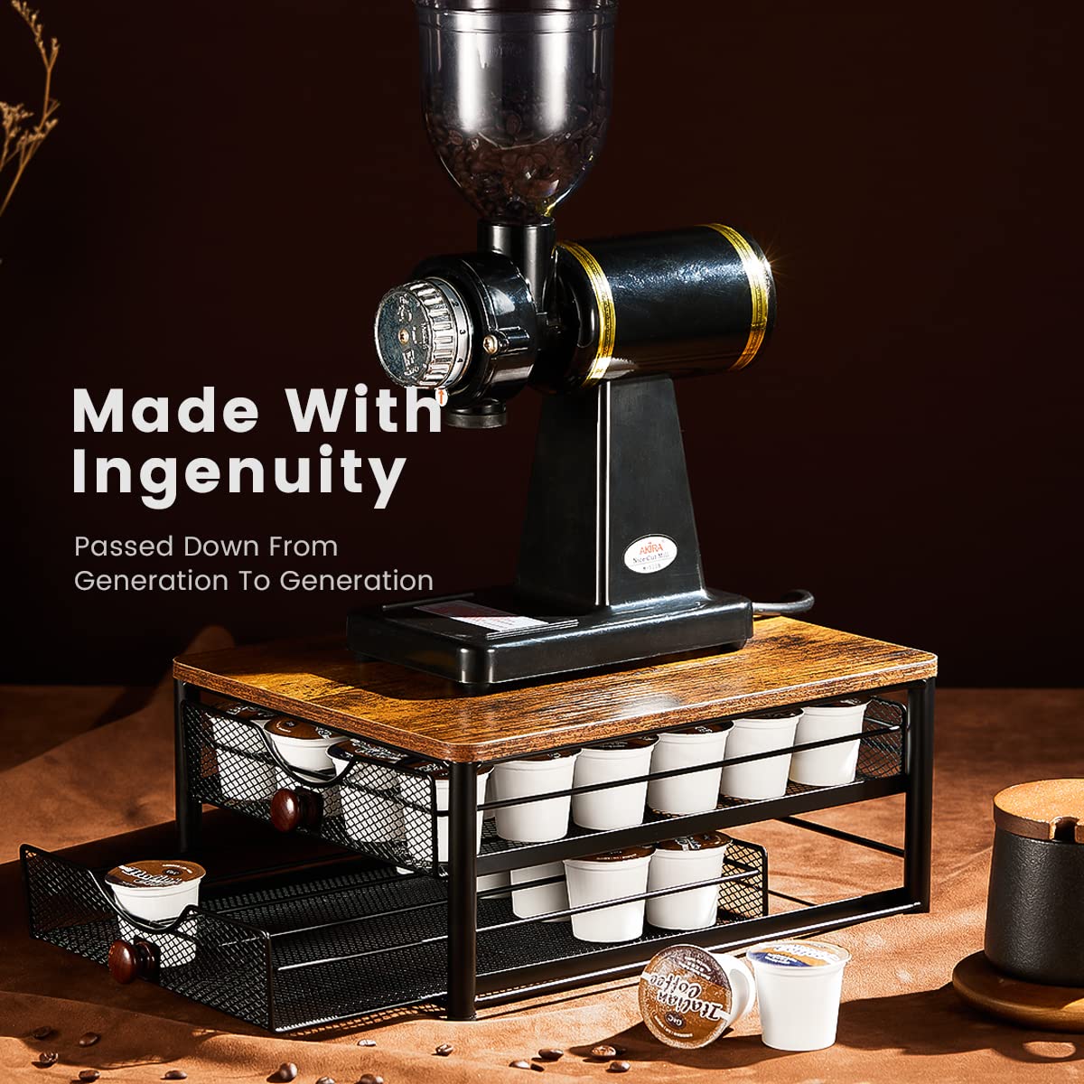 Counter Coffee Bean Organizer Drawer Basket 2 Tier Coffee Pod Organizer