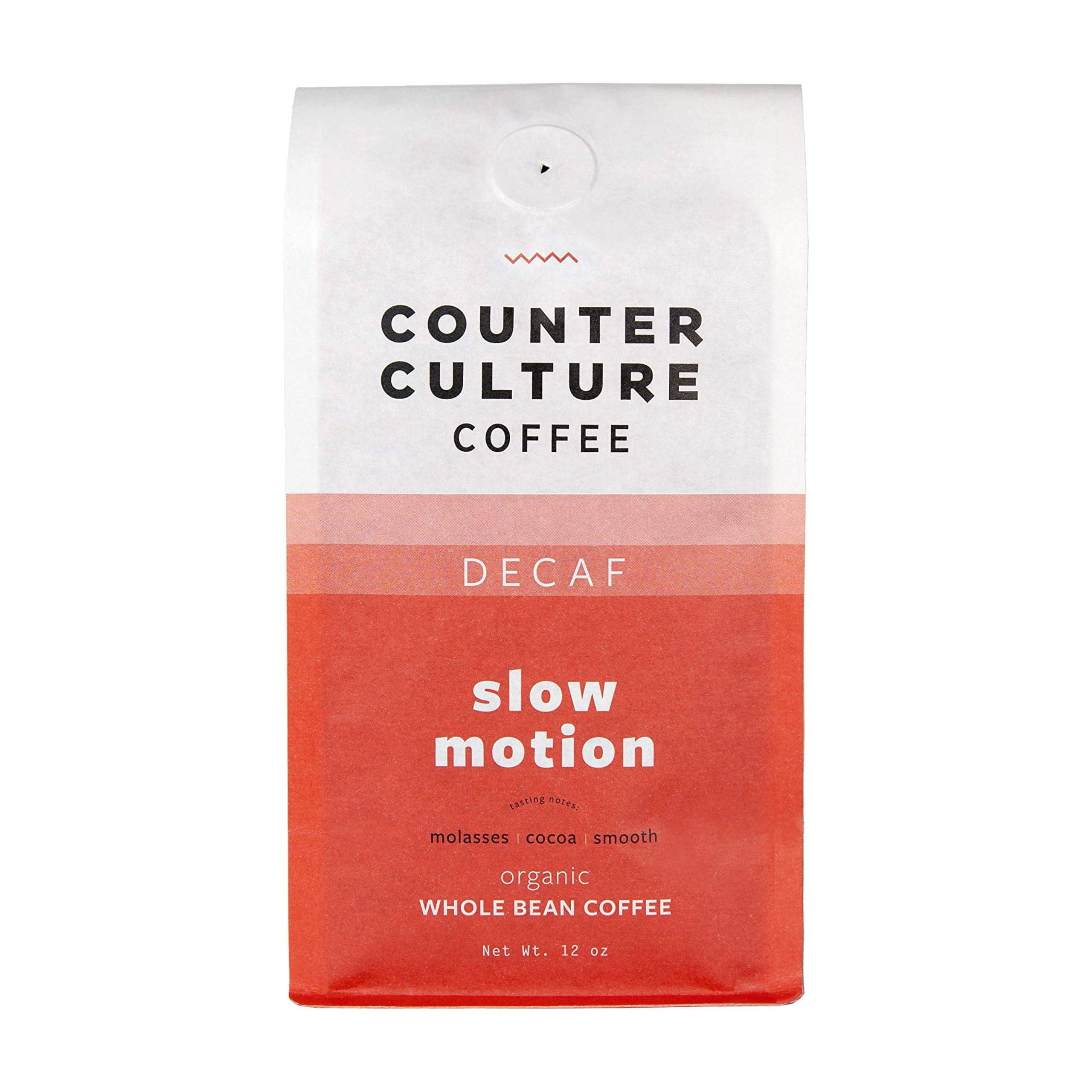 Counter Culture Coffee TWE5Slow Motion Decaf - Medium Roast, Organic, Sustainably Farmed, Kosher, Whole Bean Coffee, 12 oz (1 Bag)