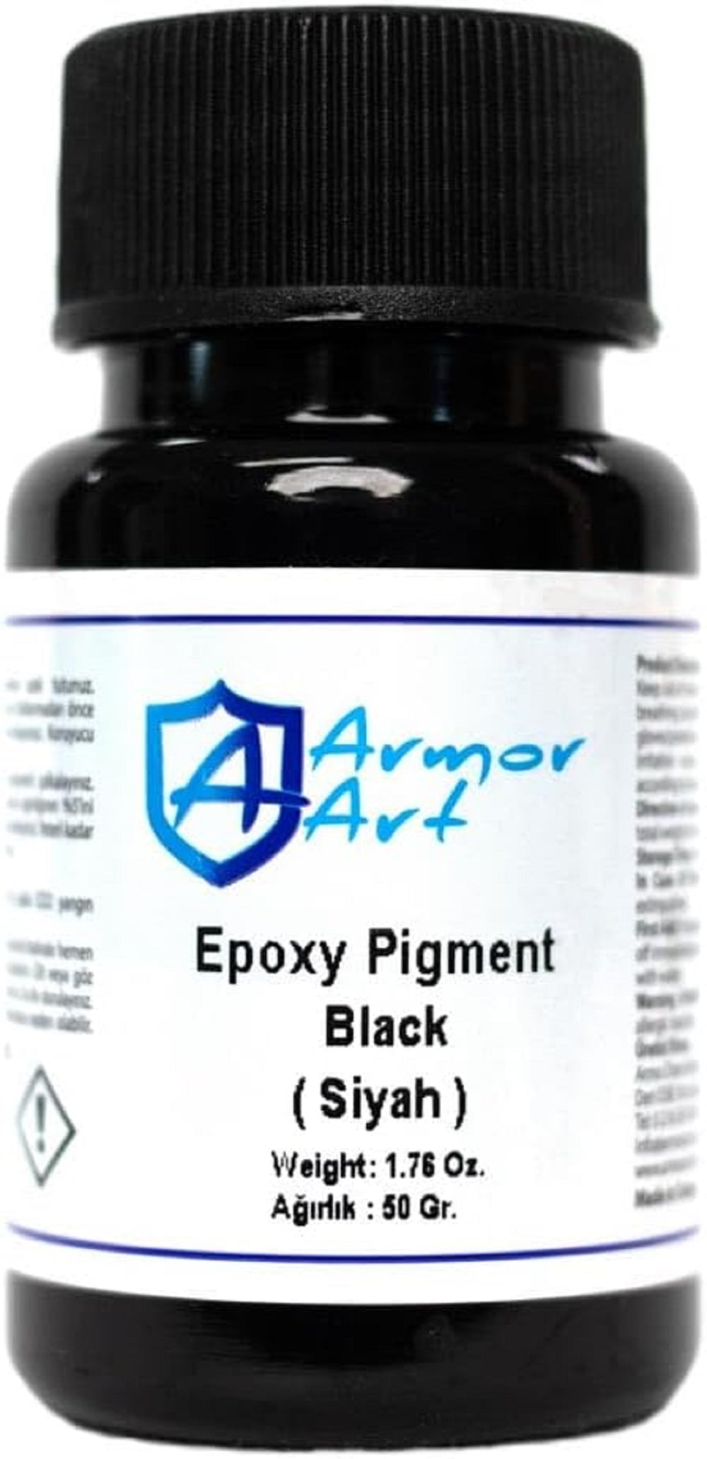 Counter Culture DIY Armor Art Pigment, Black, 0.85 oz. Epoxy Resin Dye for Water Effects