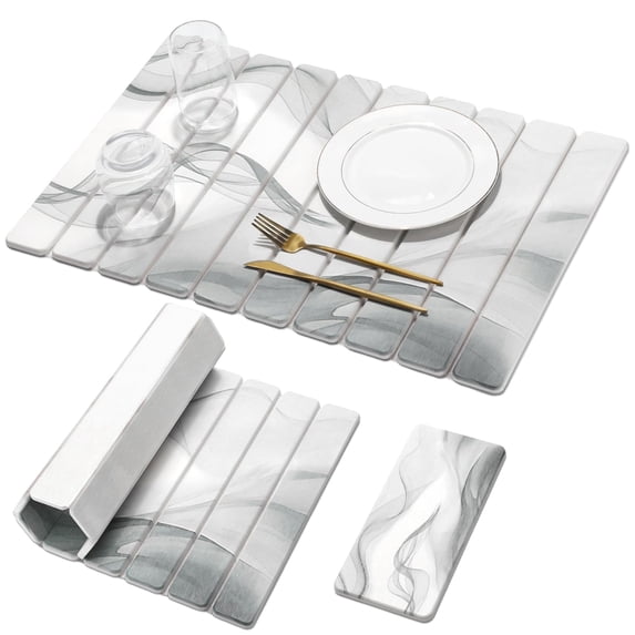 Counter & Drying Mats Black White 24