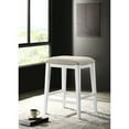 thumbnail image 1 of Counter Height 17" Stool - Upholstered Seat White With Foot Rest Footrest, 1 of 2